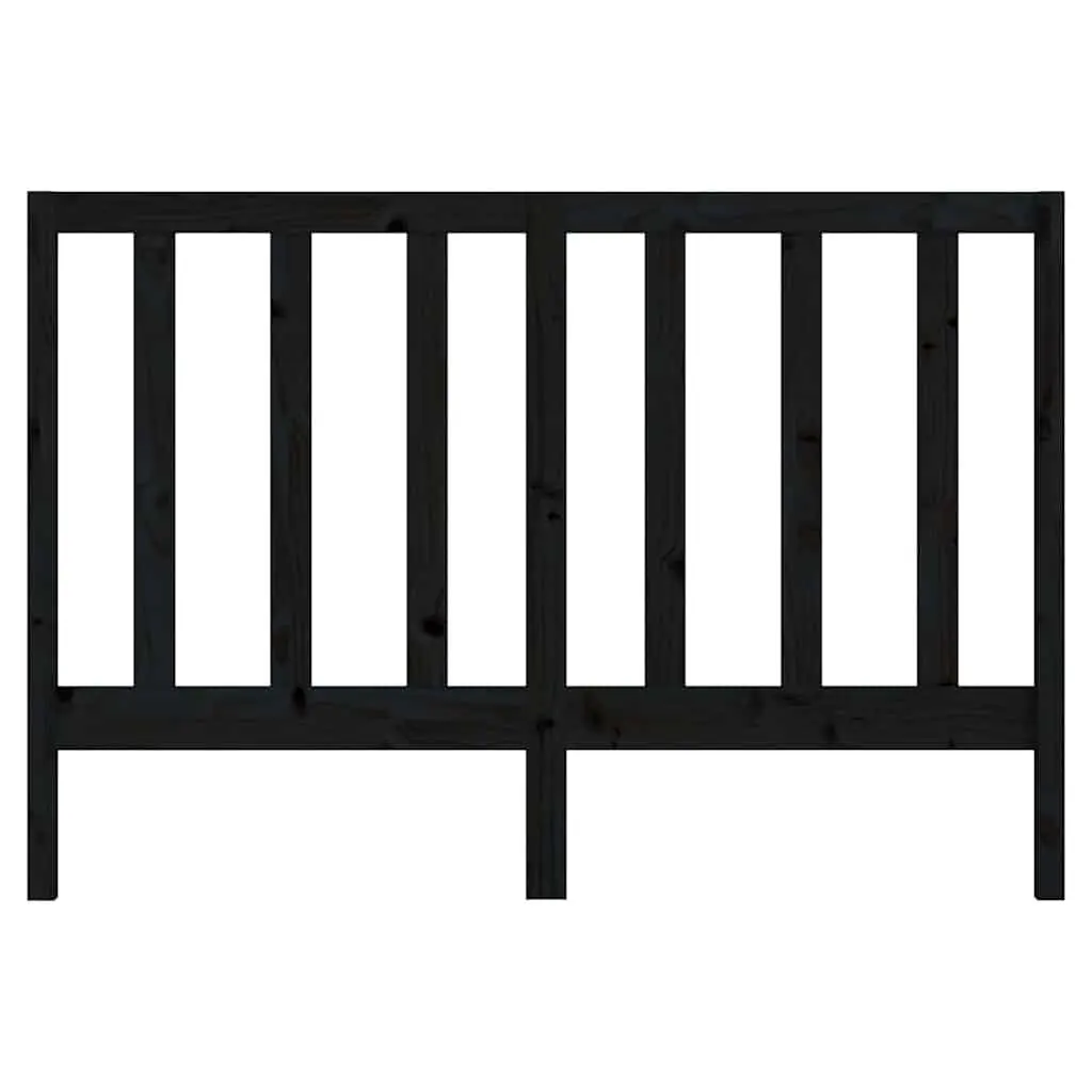 Wooden Bed Headboard Bedroom 141cm Black Solid Pine Wood