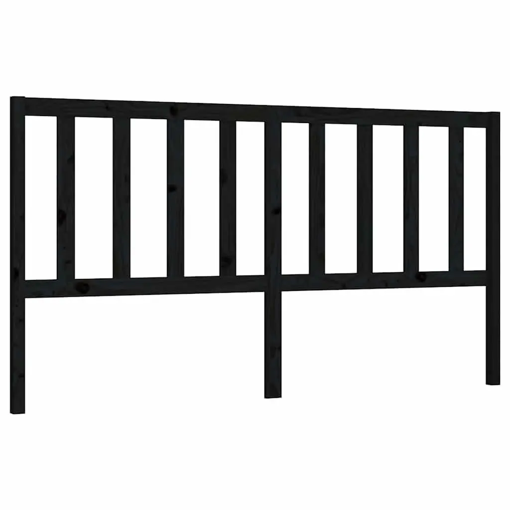 Black Solid Pine Wood Bed Headboard 186cm Bedroom Furniture Back Support