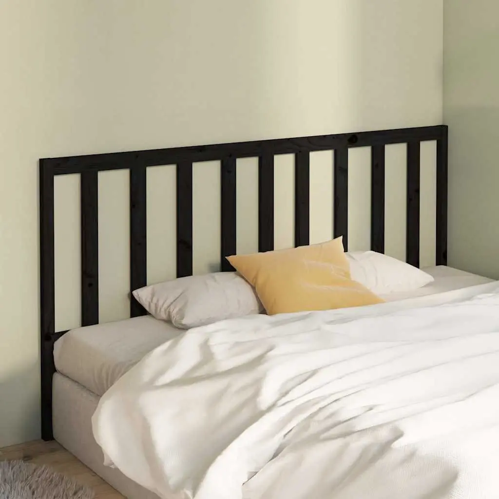 Black Solid Pine Wood Bed Headboard 186cm Bedroom Furniture Back Support