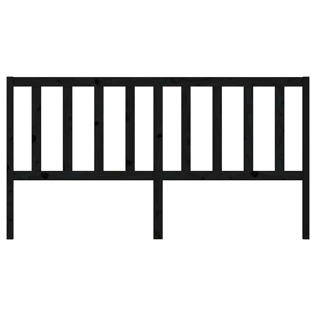 Black Solid Pine Wood Bed Headboard 186cm Bedroom Furniture Back Support