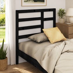 Black Wooden Bed Headboard Dimensions: 96cm, Solid Pine