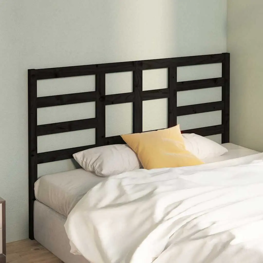 Black Solid Wood Pine Bed Headboard 141cm Bedroom Furniture Wooden