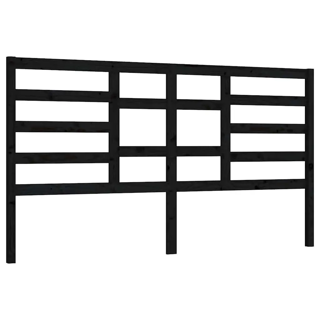 Black Solid Wood Pine Bed Headboard 186cm Bedroom Furniture Wooden Headrest