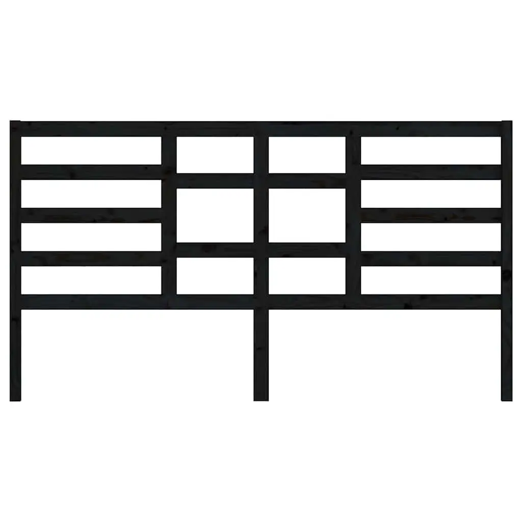 Black Solid Wood Pine Bed Headboard 186cm Bedroom Furniture Wooden Headrest
