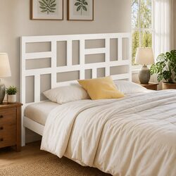 141cm White Headboard in Solid Pine Wood - Specifications