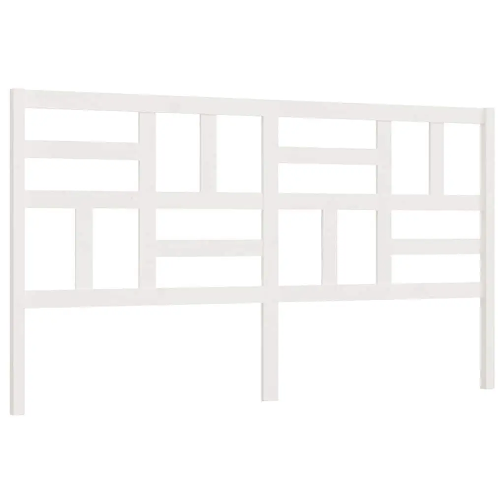 White Wooden Bed Headboard 186cm, Solid Pine Construction