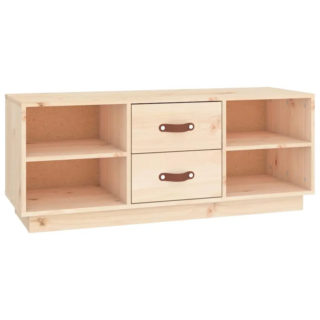 TV Cabinet Living Room 100x34x40 cm Solid Pine Wood Media Unit Storage