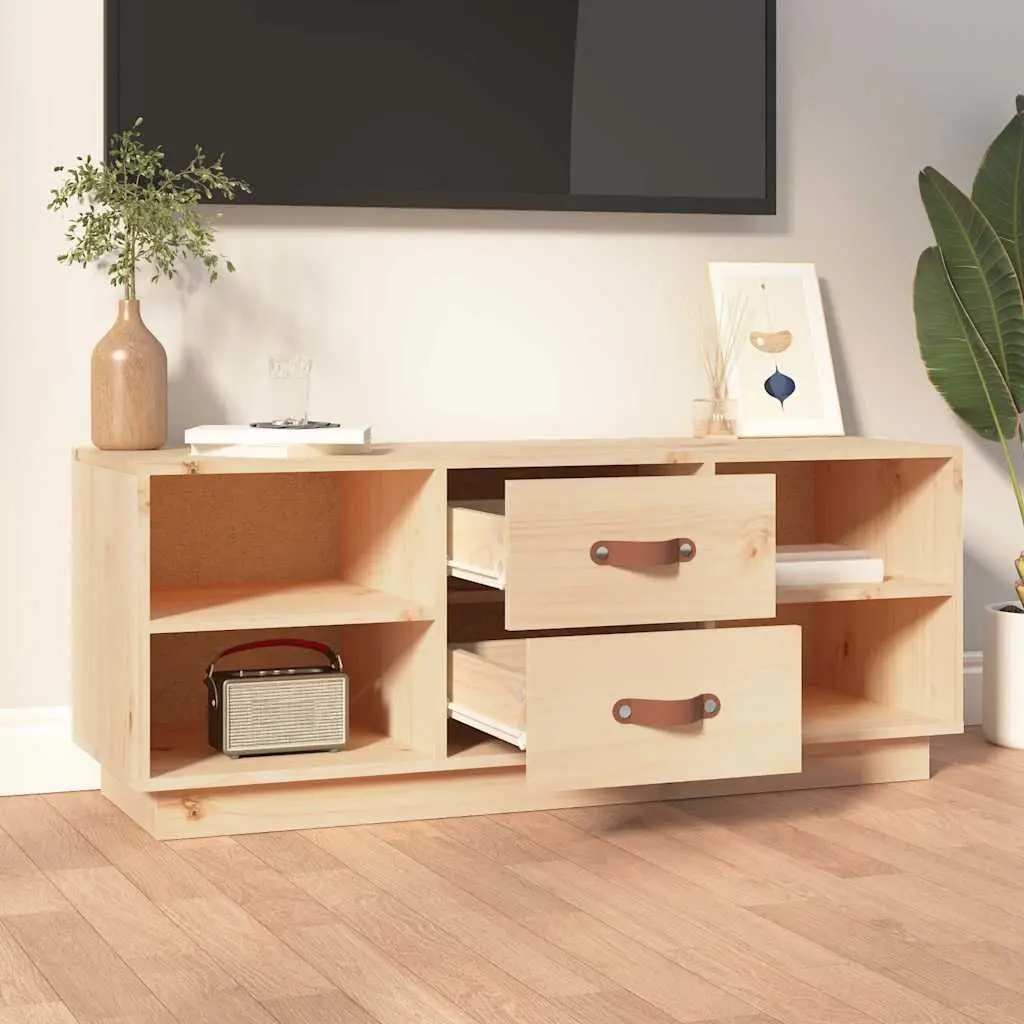 TV Cabinet Living Room 100x34x40 cm Solid Pine Wood Media Unit Storage