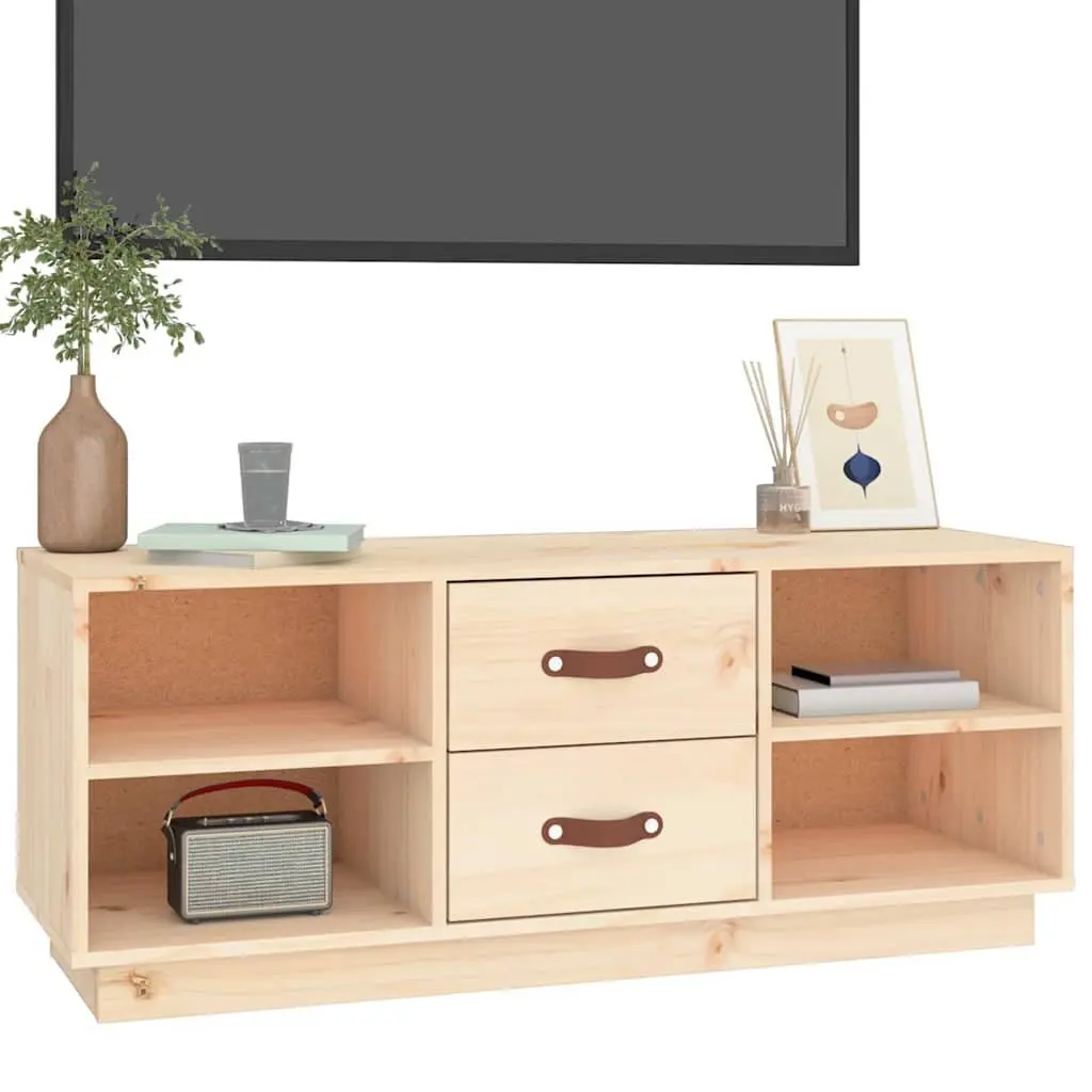 TV Cabinet Living Room 100x34x40 cm Solid Pine Wood Media Unit Storage
