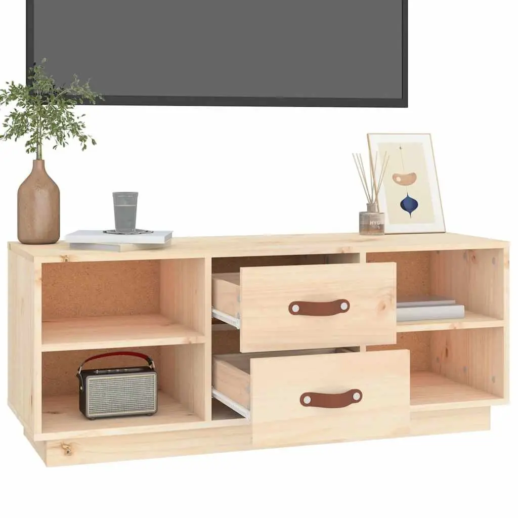 TV Cabinet Living Room 100x34x40 cm Solid Pine Wood Media Unit Storage