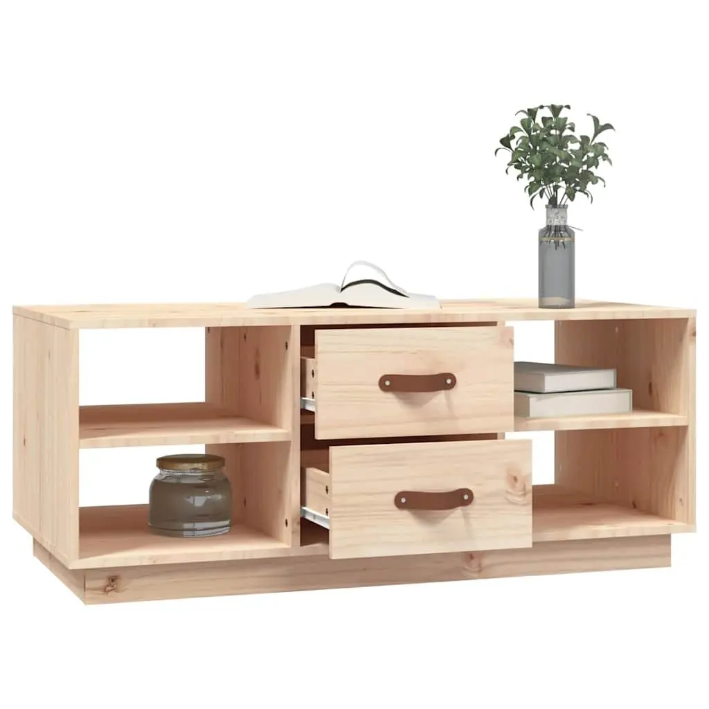 Coffee Table 100x50x41 cm with Storage Drawers Shelves Solid Wood Pine Brown
