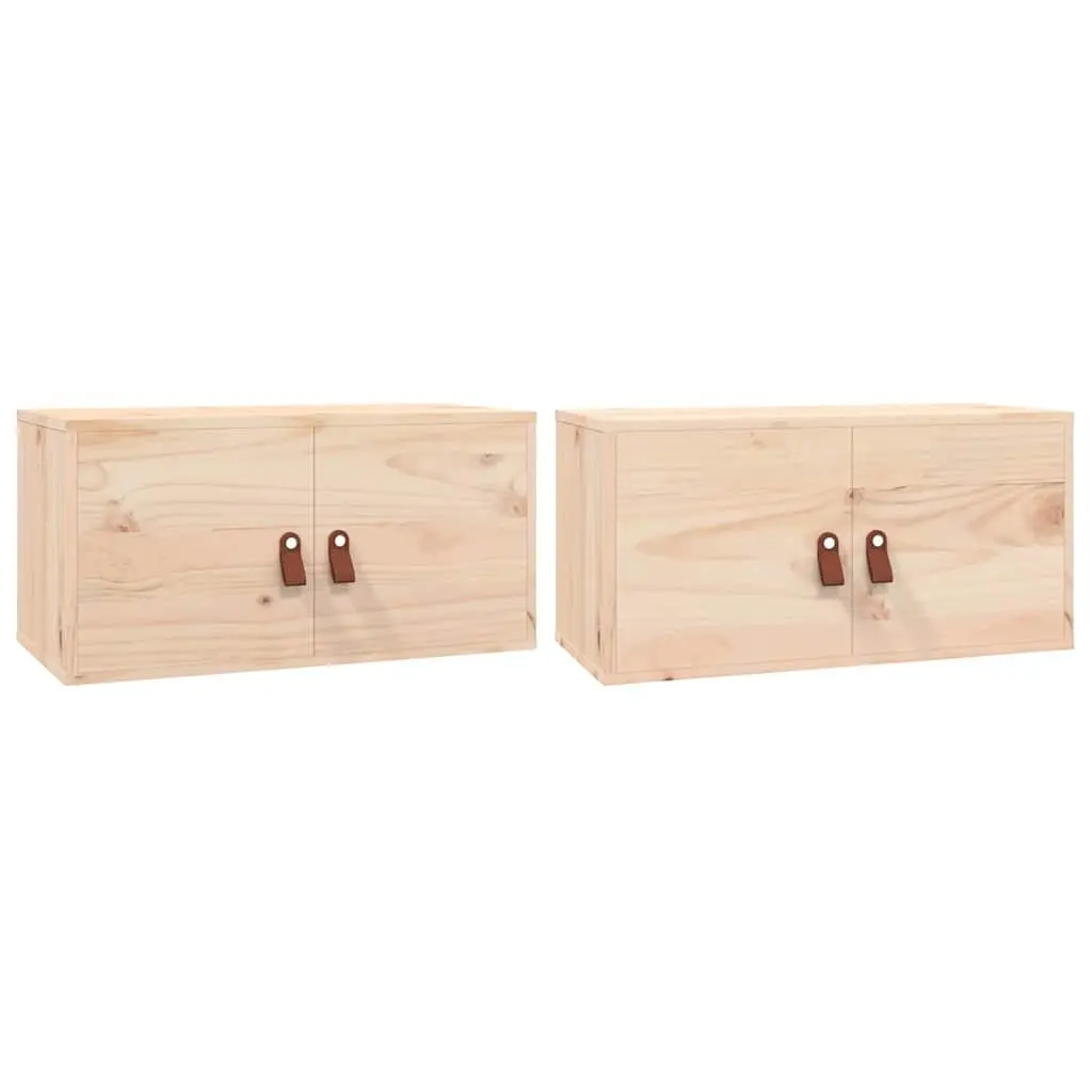 Wall Cabinets for Home 60x30x30 cm Solid Pine Wood Storage Shelves Brown 2 Piece
