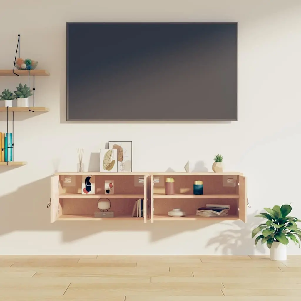 Wall Cabinets for Home 60x30x30 cm Solid Pine Wood Storage Shelves Brown 2 Piece