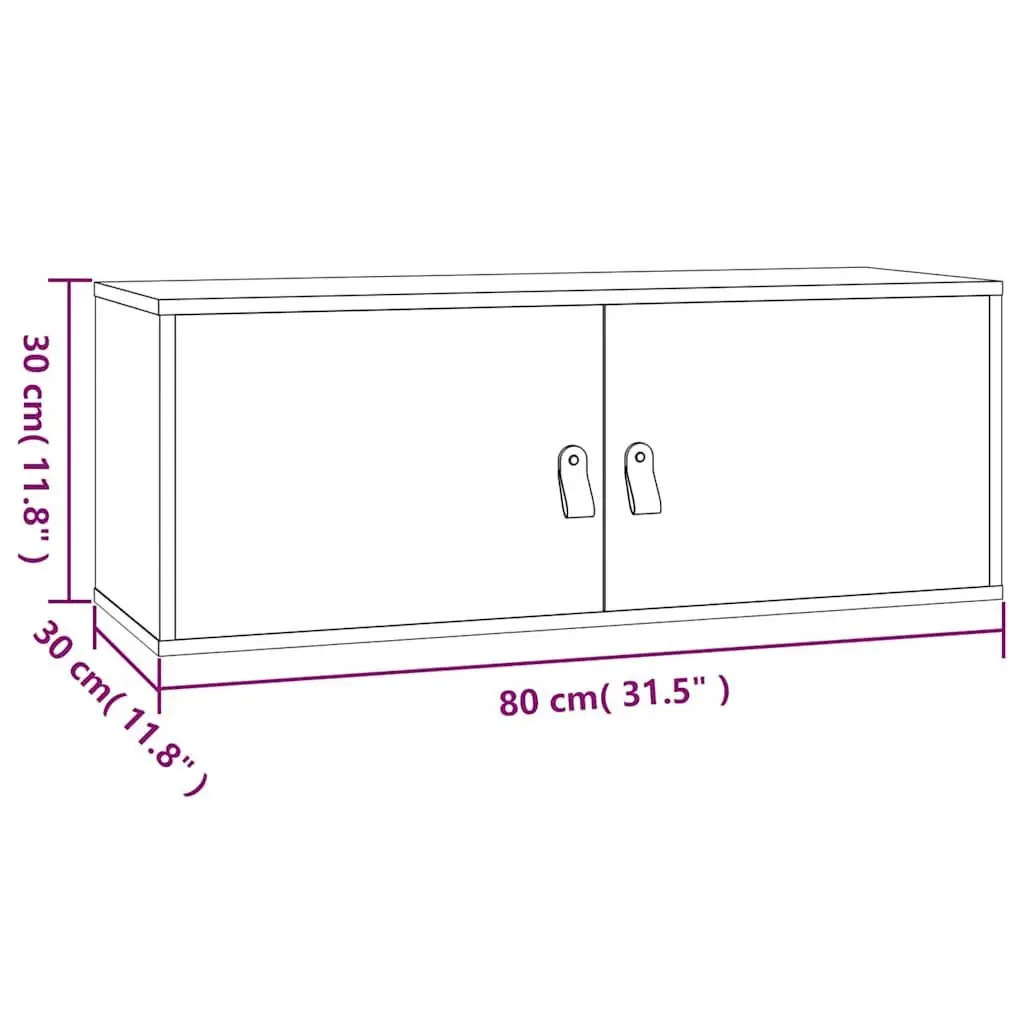 Wall Cabinet 80x30x30 cm Brown Solid Pine Wood Storage Hanging Shelf Organizer