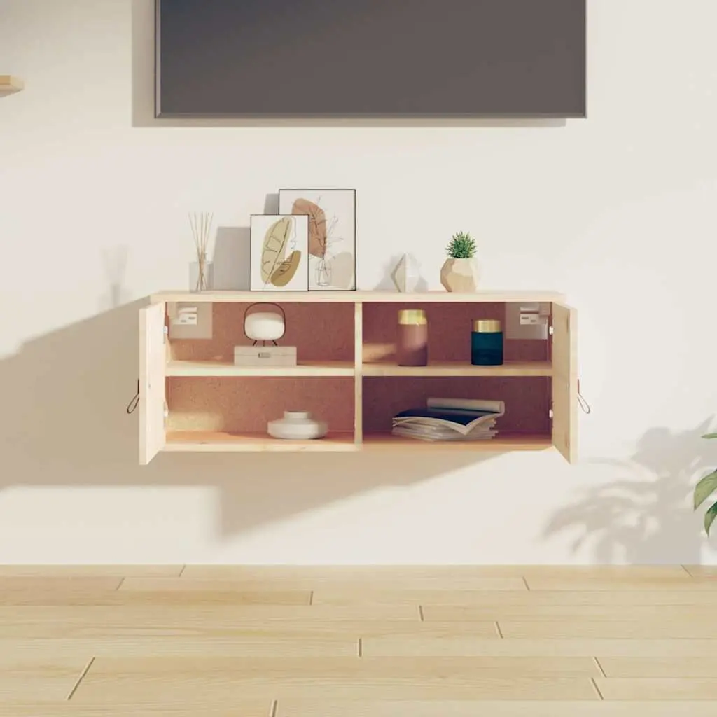 Wall Cabinet 80x30x30 cm Brown Solid Pine Wood Storage Hanging Shelf Organizer