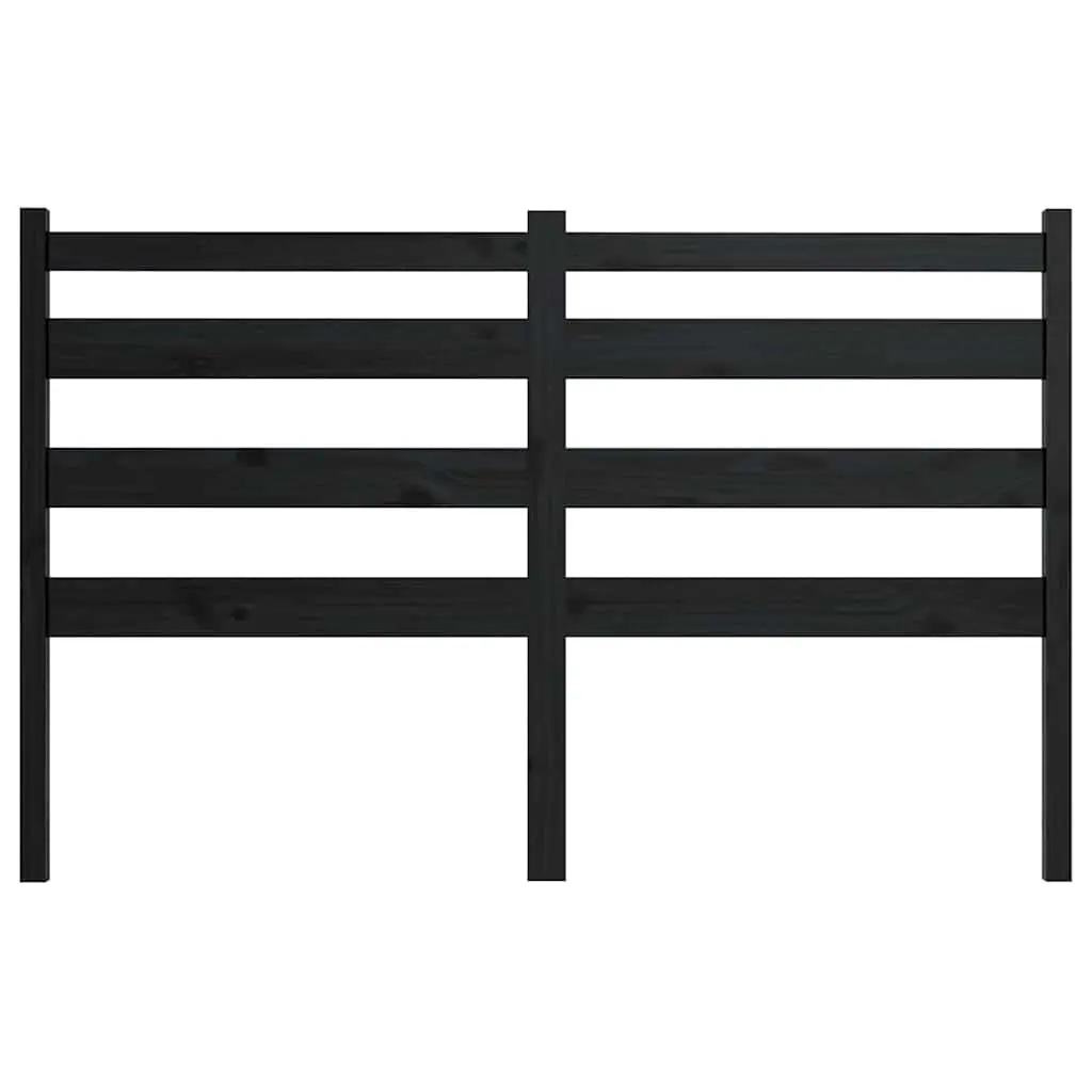 141cm Black Slatted Pine Bed Headboard