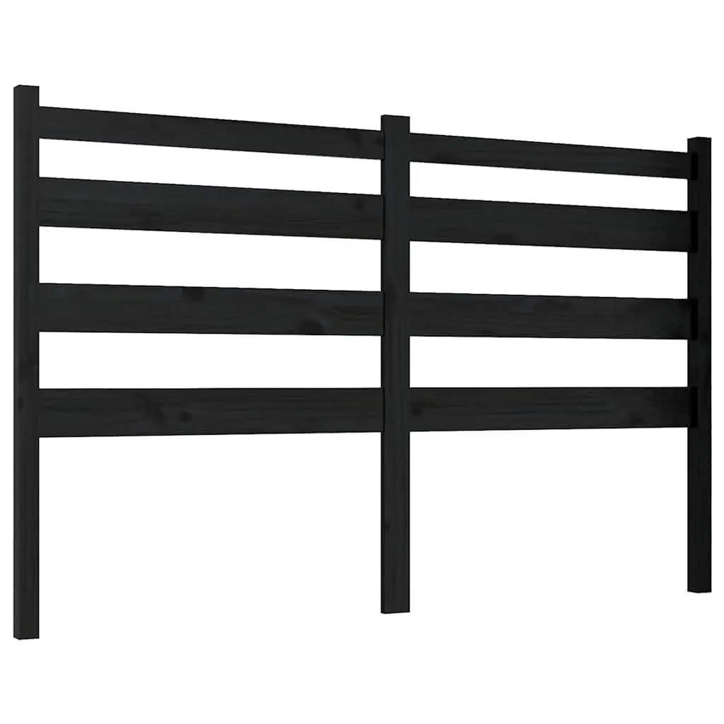 Bed Headboard Black 156cm Solid Pine Wood Slatted Modern Bedroom Furniture