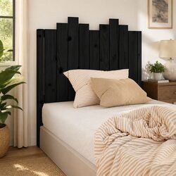 Specifications of 96 cm Black Solid Pine Wood Headboard
