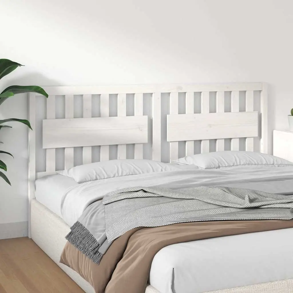 Bed Headboard White 185.5 cm Solid Pine Wood Bedroom Furniture