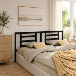 Black Solid Pine Wood Bed Headboard 186 cm Specifications
