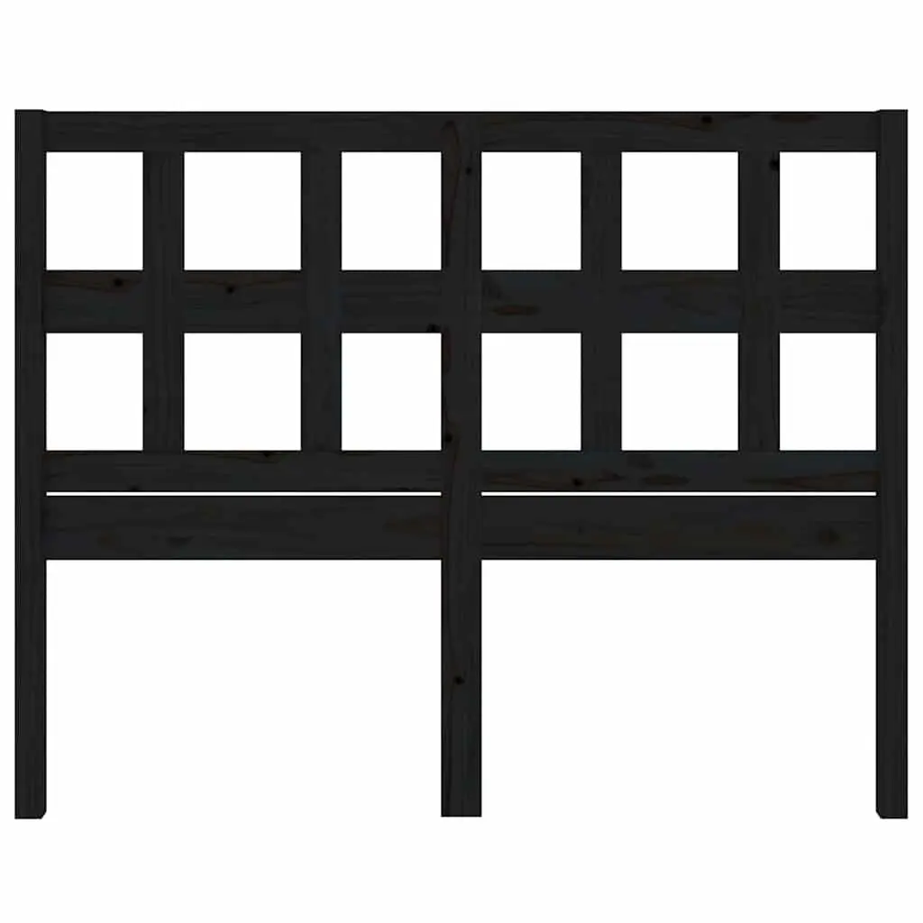 Bed Headboard 185.5cm Black Solid Pine Wood Rustic Bedroom Furniture Wall Mount