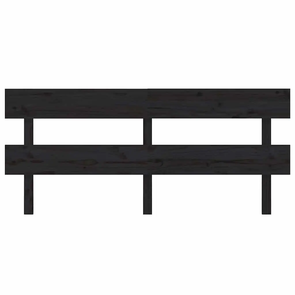 Bed Headboard Black 184cm Solid Wood Pine Bedroom Furniture Back Support