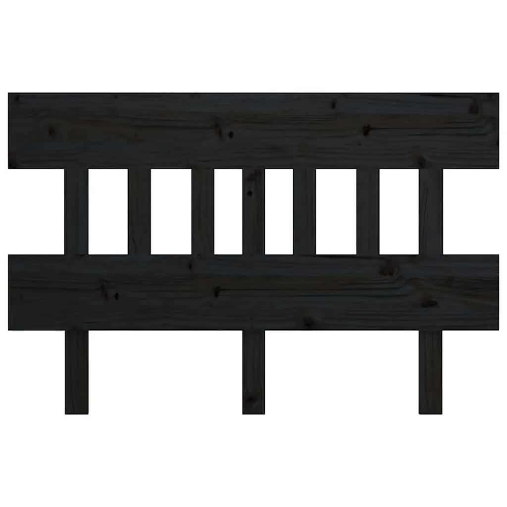 Bed Headboard 153.5 cm Black Solid Pine Wood Bedroom Furniture Wall Mount