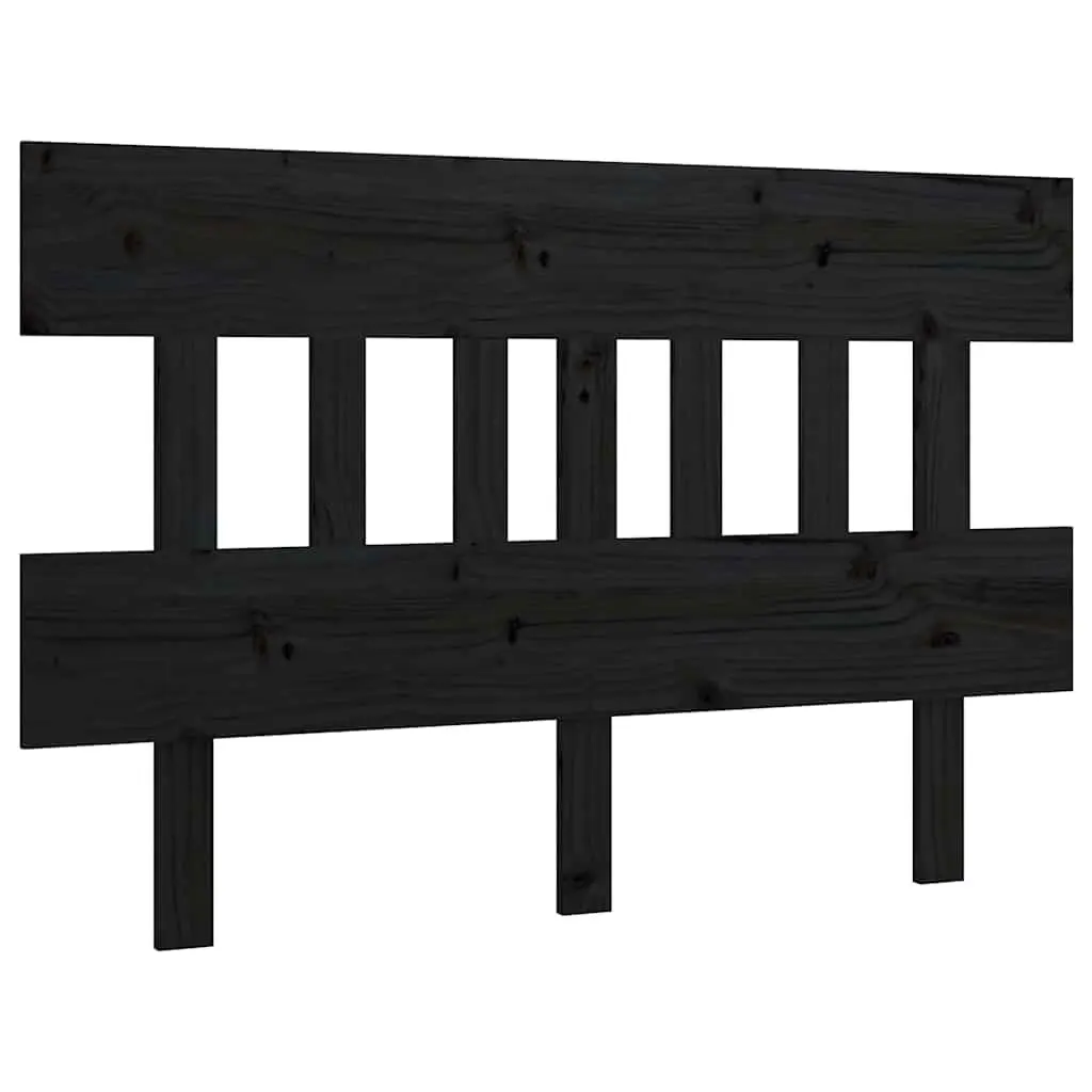 Wooden Bed Headboard Black 183.5 cm for Bedroom Solid Pine Wood