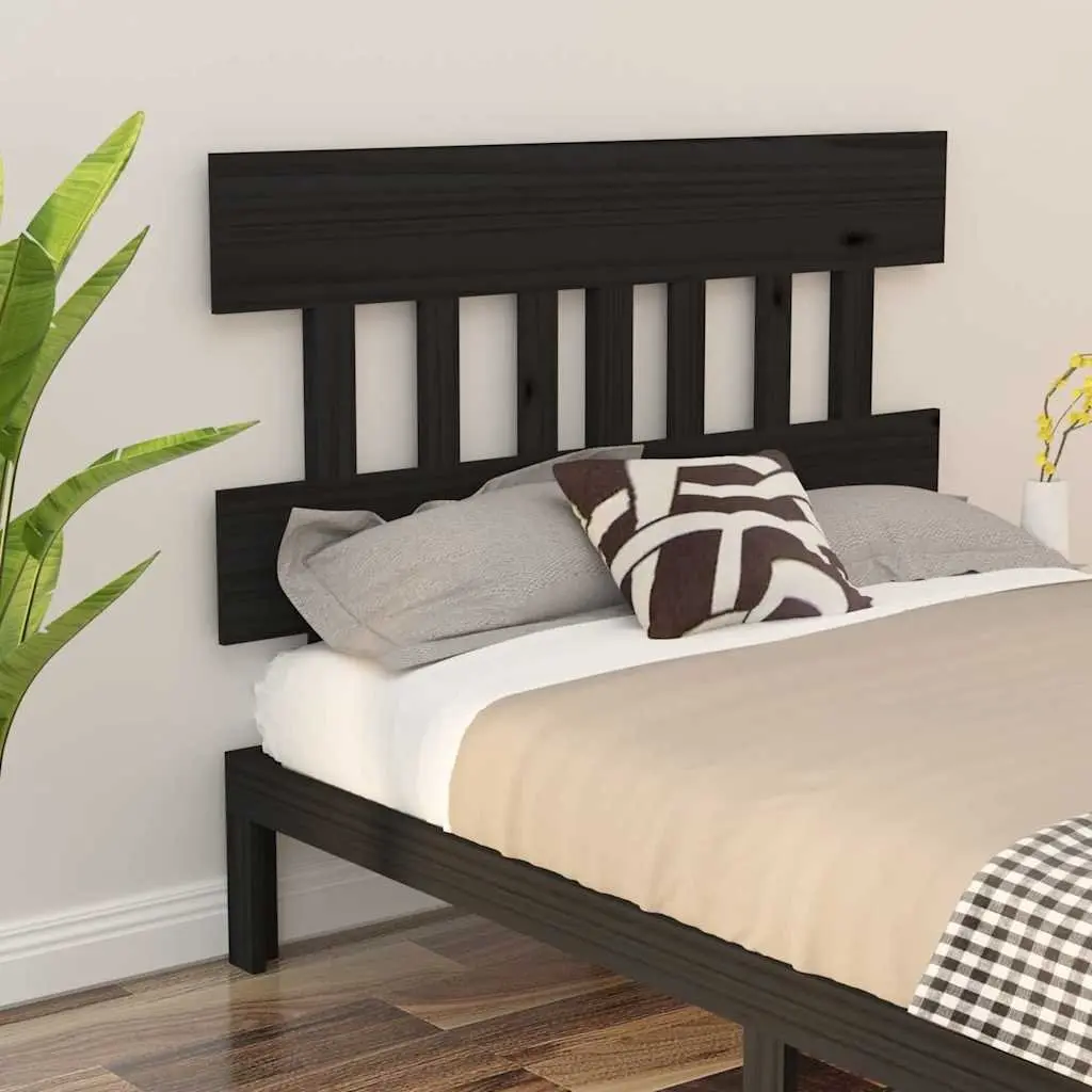 Wooden Bed Headboard Black 183.5 cm for Bedroom Solid Pine Wood