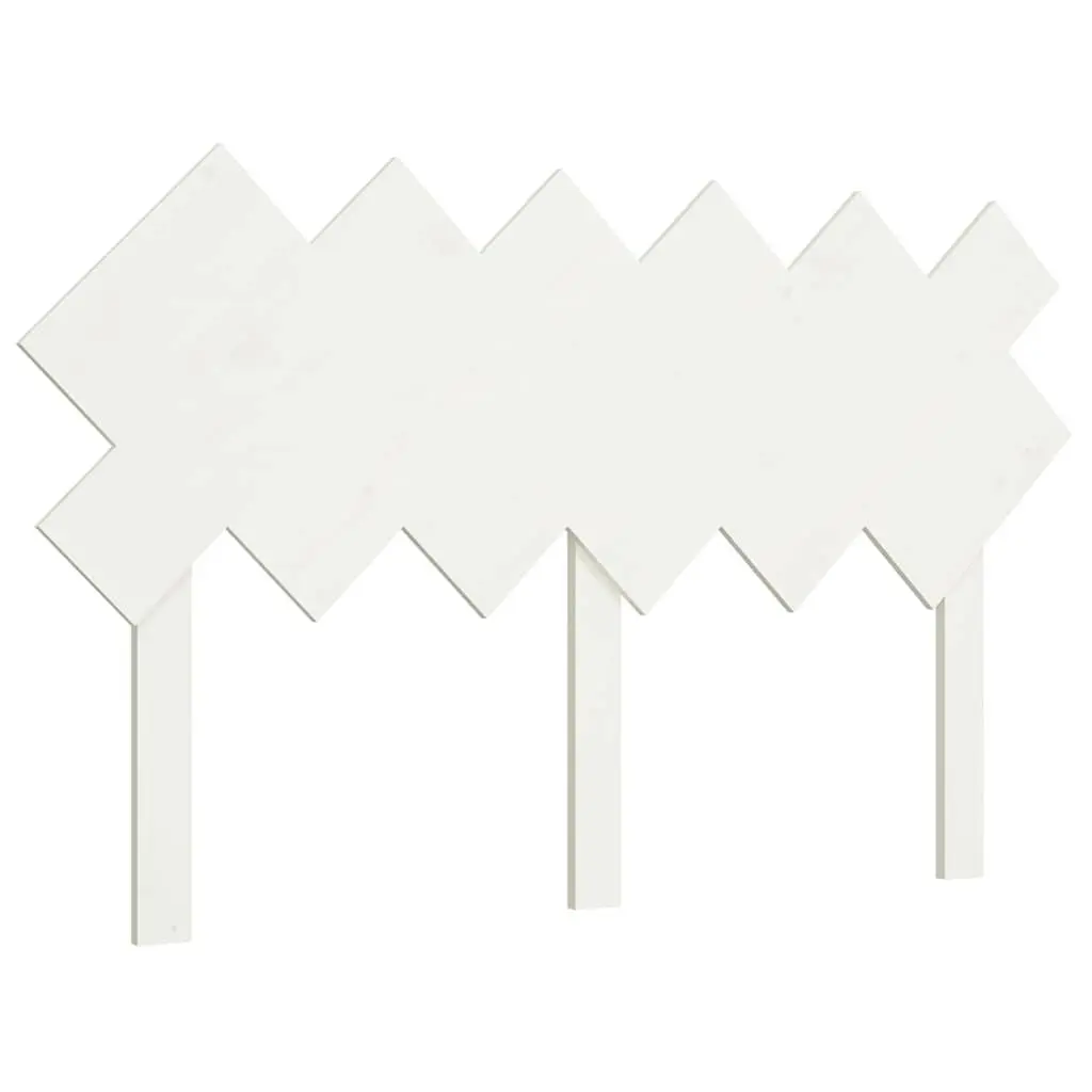 White Solid Pine Wood Bed Headboard 132 cm Wall Mounted Rustic Style for Bedroom