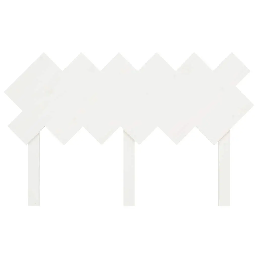 White Solid Pine Wood Bed Headboard 132 cm Wall Mounted Rustic Style for Bedroom