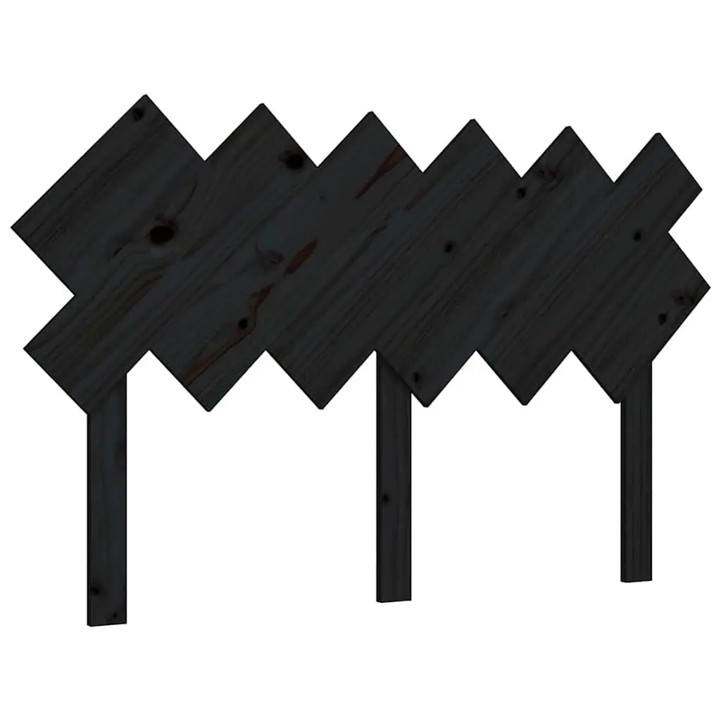 Bed Headboard Black 132cm Solid Wood Pine Rustic Bedroom