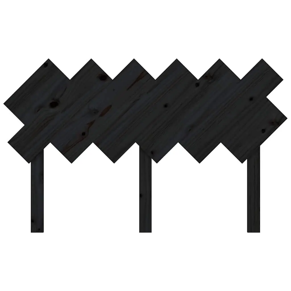 Bed Headboard Black 132cm Solid Wood Pine Rustic Bedroom