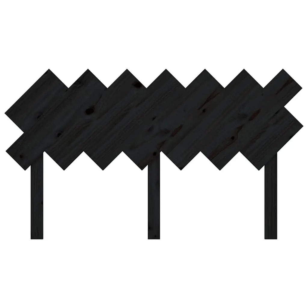 Bed Headboard Black 151.5 cm Solid Pine Wood Bedroom Furniture Rustic Headboard