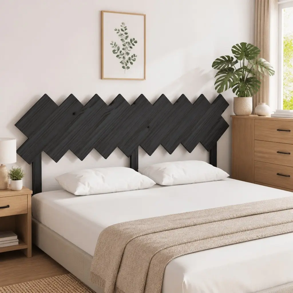 Black Pine Bed Headboard 178 cm