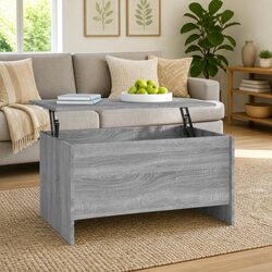 Coffee Table Dimensions: 80 x 55.5 x 41.5 cm, Grey Sonoma