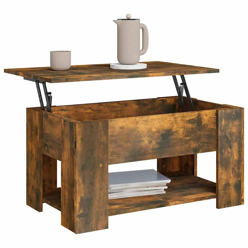 Coffee Table Living Room Brown Engineered Wood Lift Top Storage 79 x 49 x 41 cm