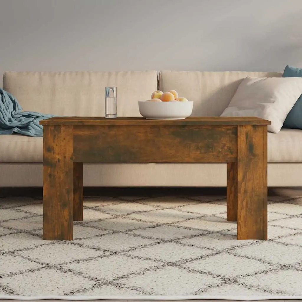 Lift Top Coffee Table Brown Engineered Wood Living Room Storage Desk Furniture