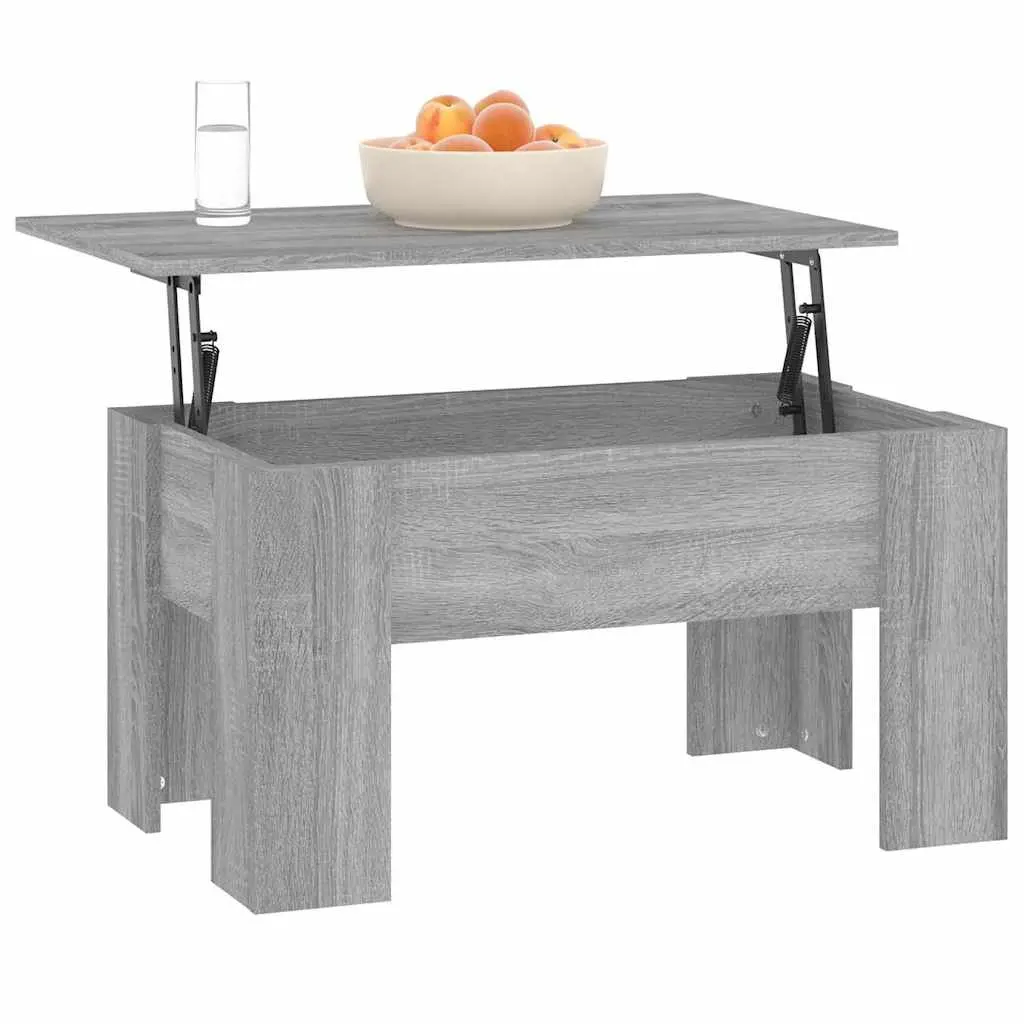 Coffee Table for Living Room Grey Sonoma Lift-Top Storage Compartment 79L x 49W x 41H cm