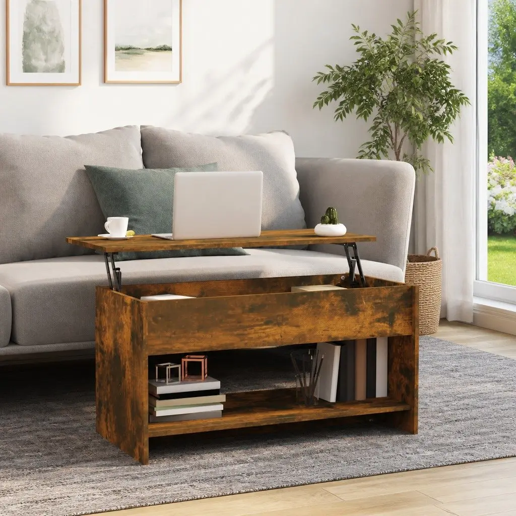 Coffee Table for Living Room Brown Engineered Wood 102 x 50 x 52.5 cm
