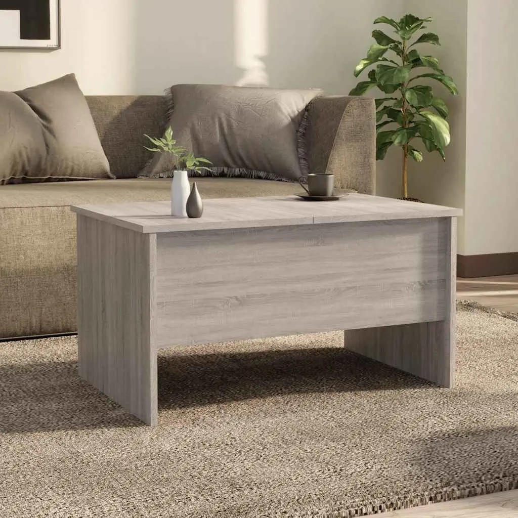 Coffee Table Grey Sonoma with Storage Compartments Adjustable Liftable Design