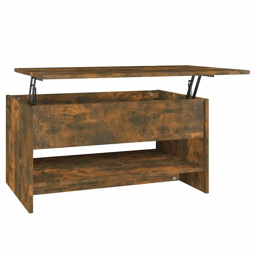 Coffee Table for Living Room Smoked Oak Adjustable Liftable Top