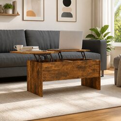 Coffee Table with Lift-Top Storage Compartments Modern Accent Table Brown