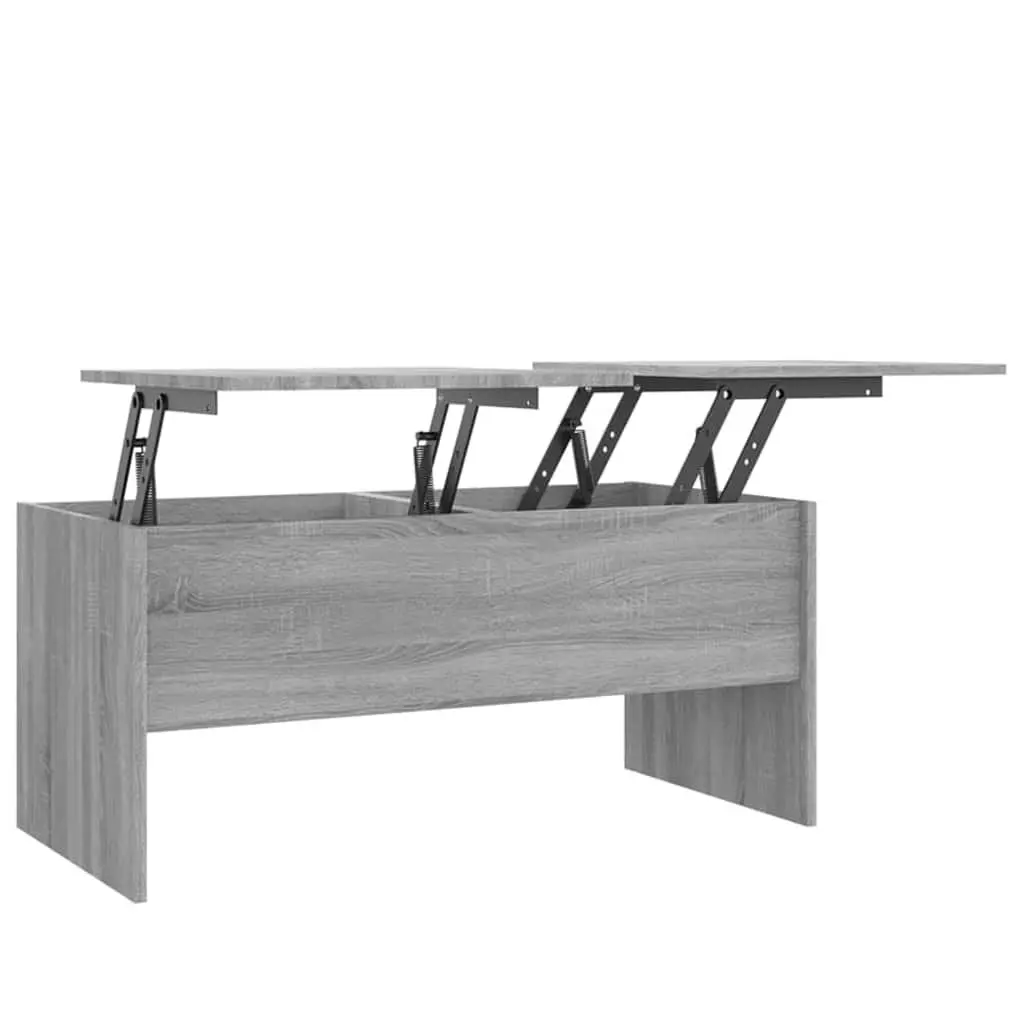 Coffee Table Grey Sonoma with Hidden Storage Compartments Adjustable Liftable