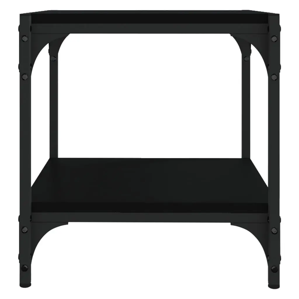 TV Cabinet Black 40x33x41 cm with Shelves Industrial Style Storage Unit