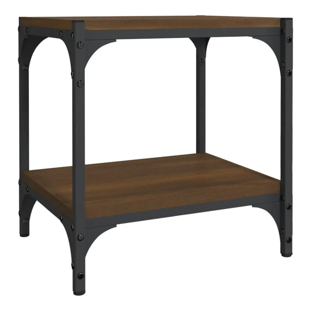 TV Cabinet for Living Room Brown Oak 40x33x41cm Industrial Engineered Wood Steel Frame Storage