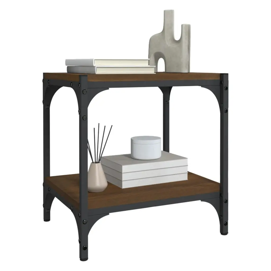 TV Cabinet for Living Room Brown Oak 40x33x41cm Industrial Engineered Wood Steel Frame Storage
