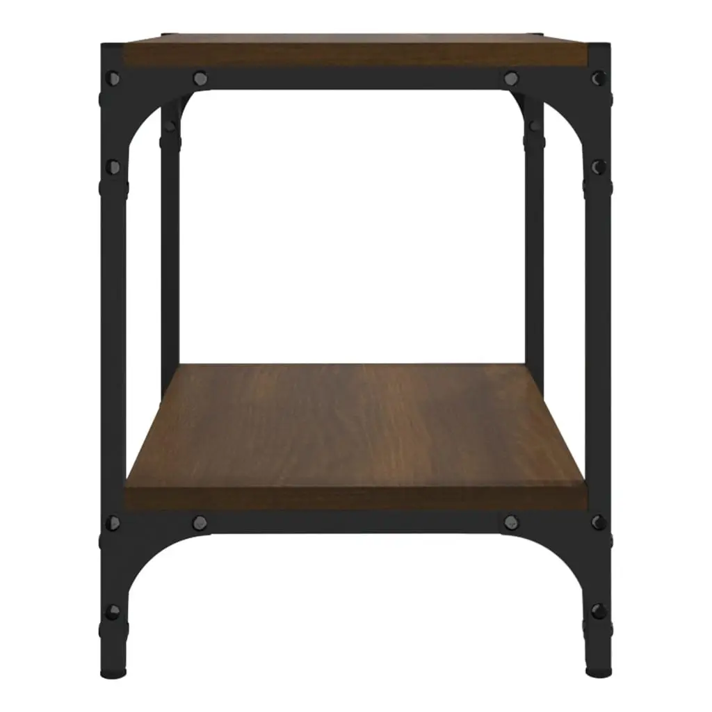 TV Cabinet for Living Room Brown Oak 40x33x41cm Industrial Engineered Wood Steel Frame Storage