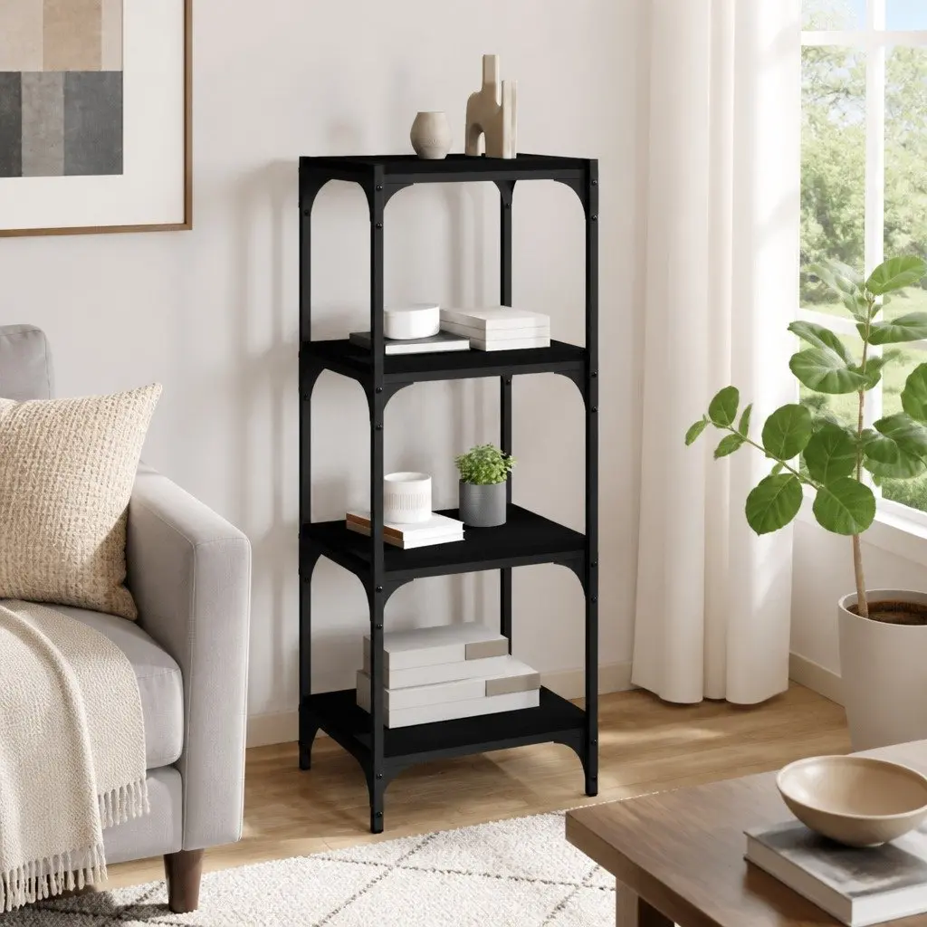 Book Cabinet Black 40x33x100 cm Storage Shelving Unit 4 Shelf