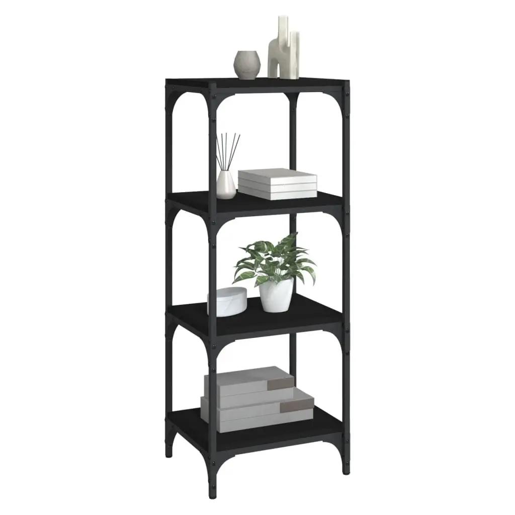 Book Cabinet Black 40x33x100 cm Storage Shelving Unit 4 Shelf